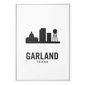 Garland Texas Skyline Photo Print, Minimalist City Poster Print, Travel Gift Wall Art | Modern | Office | Home Decor