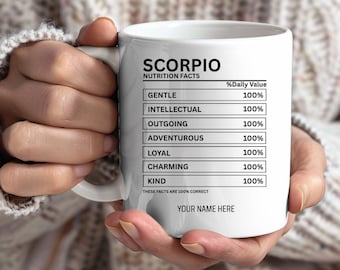 Custom Scorpio Zodiac Mug, Unique Gift, Coffee Mug, Custom Astrology Mug, Perfect Gift, Coffee Cup, Personalized Horoscope Gift