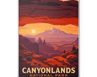 Canyonlands National Park Photo Print,  Utah Landscape Poster Print, Sunset Desert Wall Art | Modern | Office | Home Decor