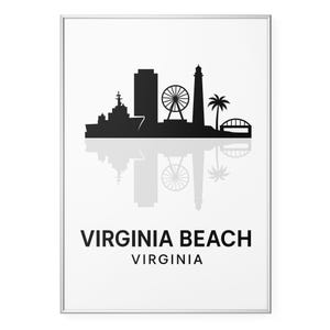 Virginia Beach Skyline Photo Print, Minimalist Poster Print, Cityscape Wall Art | Modern | Office | Home Decor