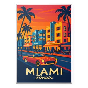 Florida Photo Print, Miami Florida Poster Print, Miami FL Wall Art | Vintage | Office | Home Decor