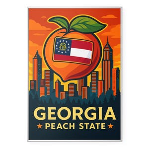 Impression photo Georgia, impression poster sur la ligne d'horizon de Géorgie, art mural Atlanta GA | millésime | Bureau | Décoration d'intérieur
