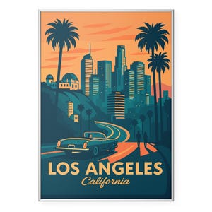 Kalifornien Fotodruck, Los Angeles California Poster Print, Los Angeles CA Wall Art | Jahrgang | Büro | Wohndekor