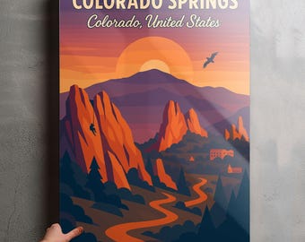 Colorado Springs Photo, Glossy Aluminium Metal Photo Panel Home Office Decor Wall Art