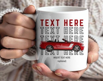 Personalized Red Car Mug, Unique Gift, Coffee Mug, Ceramic Mug, Perfect Gift, Coffee Cup, Gift for Car Lovers