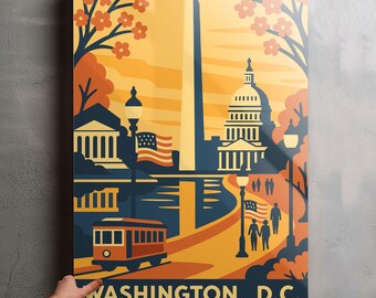 Washington DC Photo, Glossy Aluminium Metal Photo Panel Home Office Decor Wall Art