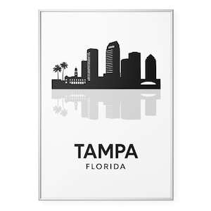 Tampa Florida Skyline Photo Print, Cityscape Poster Print, Minimalist Wall Art | Modern | Office | Home Decor