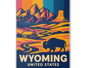 Wyoming Fotodruck, Wyoming Nationalparks Poster Druck, Western Cabin Wall Art | Modern | Büro | Wohndekor