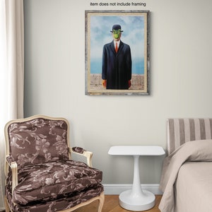 The Son of Man Reproduction Oil Painting on Canvas, Rene Magritte, Made ...