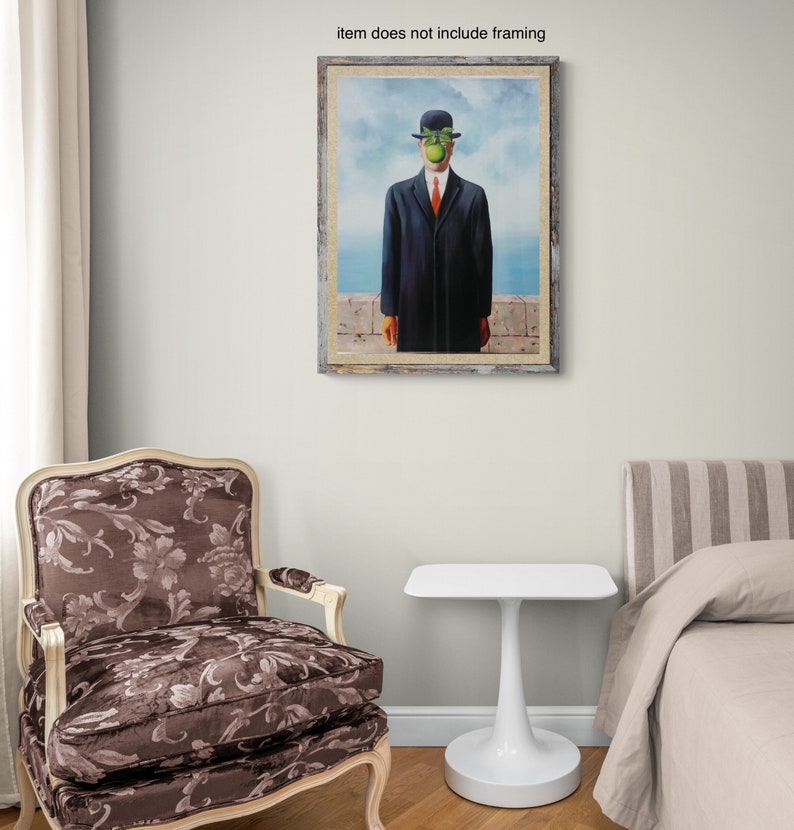 The Son of Man reproduction oil painting on canvas, Rene Magritte, made to order, 100% money back guarantee image 4