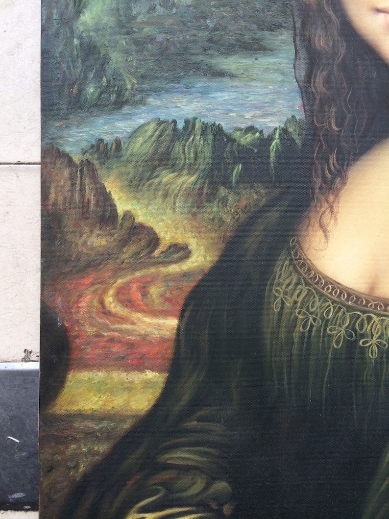 Impression sur toile du portrait de Mona Lisa, peinture amusante