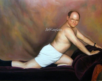 Seinfeld George Costanza Timeless Art of Seduction hand painting on canvas, 24x36", 100% money-back guarantee