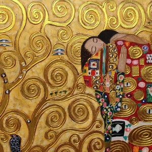 Gustav Klimt Tree of Life reproduction oil painting on canvas, gold paint, made to order, 100% money back guarantee image 8