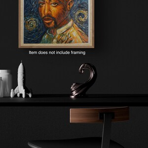 Tupac 2pac Shakur Van Gogh style oil painting on canvas, made to order image 6