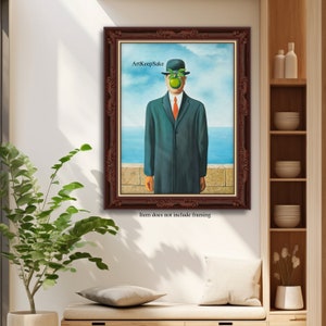 The Son of Man reproduction oil painting on canvas, Rene Magritte, made to order, 100% money back guarantee image 2