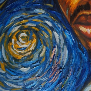 Tupac 2pac Shakur Van Gogh style oil painting on canvas, made to order image 3