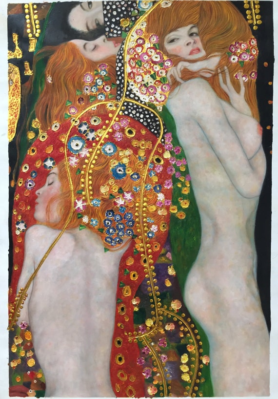 Ongekend Gustav Klimt water Serpents II waterslangen reproductie | Etsy NR-62