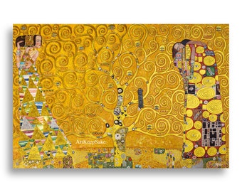 Gustav Klimt Tree of Life reproduction oil painting on canvas, gold paint, made to order, 100% money back guarantee