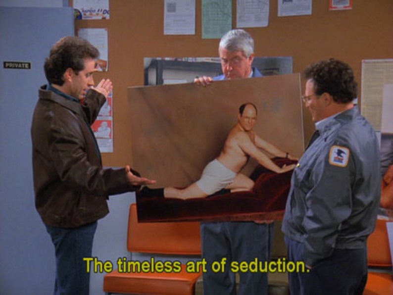 Seinfeld George Costanza Timeless Art of Seduction hand painting on canvas, 24x36, 100% money-back guarantee image 5