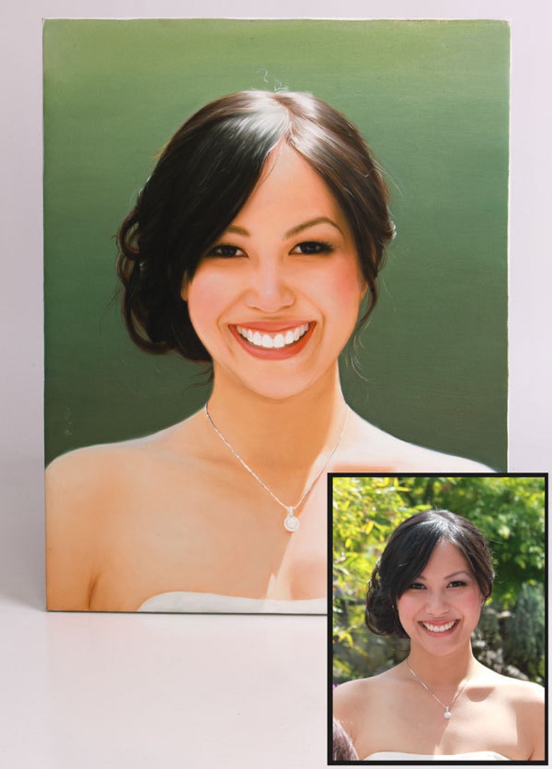 Custom portrait paintings from a photo up to 30x40 inches. Etsy