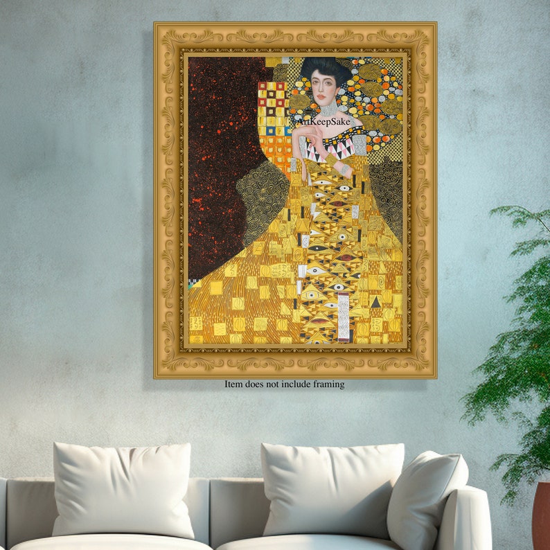 Gustav Klimt Portrait of Adele Bloch-Bauer I reproduction oil painting on canvas, gold paint, made to order, 100% money back guarantee image 9