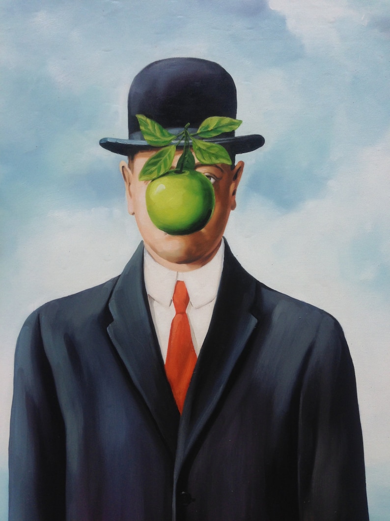 El Hijo del Hombre reproducción pintura al óleo sobre lienzo | Etsy