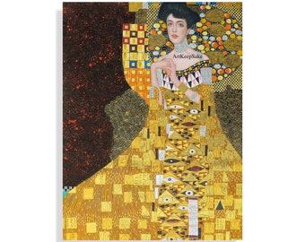 Gustav Klimt Portrait of Adele Bloch-Bauer I reproduction oil painting on canvas, gold paint, made to order, 100% money back guarantee