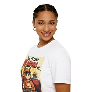 Cool Cat Diner Overload Funny Cartoon Cat Food T-Shirt