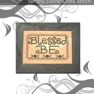 Kreuzstich Anleitung Blessed Be Wicca Pagan Hexe Wicca Design Primitive Triple Moon Dankbarkeit Dankbar Sticken Handarbeiten 3
