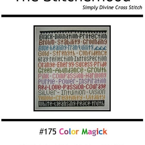 Kreuzstich Stickmuster PDF per E-Mail versendet Wicca Hexe Pagan Farbe Magie Magie Handarbeit Ritual Magie Stickerei Pagan 175