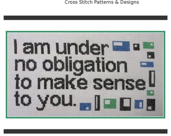 Cross Stitch Pattern PDF emailed Make Sense Snarky Subversive Funny embroidery needlework 294