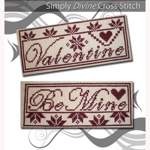 PDF Emailed Cross Stitch Pattern Quaker Valentines Day Love Decor Design holiday flowers primitive heart prim motif Embroidery Needlework 86