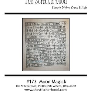 PDF per E-Mail verschicktes Kreuzstich-Muster Mond Magie Magick Wicca Pagan Zauber Zauber Hexe Wicca Design Grimoire Alter Cloth Stickarbeit 173