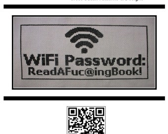 Cross Stitch Pattern PDF Emailed Funny WiFi Password Snarky Subversive Version Embroidery Needlework 326