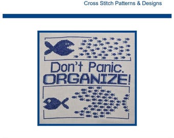 PDF Emailed Cross Stitch Pattern Don't Panic Anti Bully Bullying Individual Empowerment Pro Community Power Design Embroidery Needlework 370