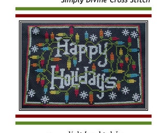 Cross Stitch pattern PDF emailed Christmas lights decor decorations ornaments embroidery needlework 122