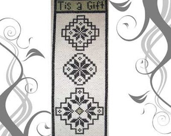 Cross Stitch Pattern PDF emailed Tis a Gift to be simple Quaker Song embroidery needlework 89