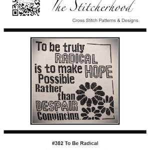 Kreuzstich Stickmuster PDF per E-Mail versendet Radikal Politisch Linker Frieden Blumen Bleiben Positiv 382