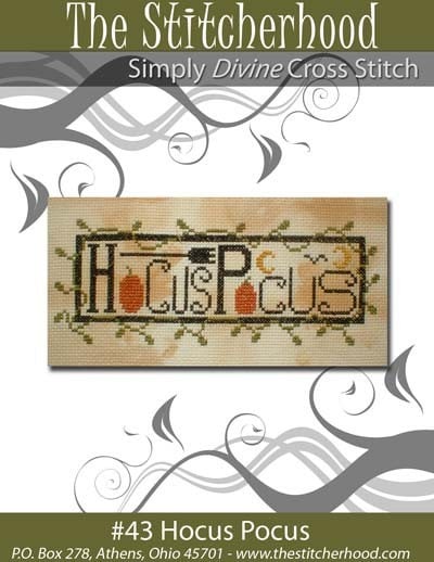 Cross Stitch Pattern PDF emailed Primitive Hocus Pocus Witch Halloween decor Pumpkin fall Autumn prim ornament art embroidery needlework 43