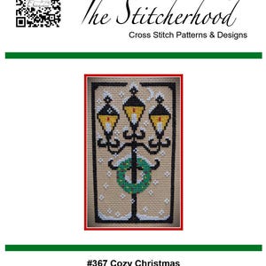 Padrão de ponto cruz em PDF enviado por e-mail, enfeite de Natal aconchegante, cartão, travesseiro para guardar alfinetes, guirlanda de neve, velas, decoração, bordado, bordado 367