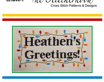 Cross Stitch Pattern PDF emailed Snarky Subversive Funny Heathen's Greetings Seasons Christmas Holiday Decor Carol embroidery needlework 350