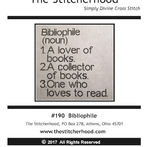 Cross Stitch pattern PDF emailed bibliophile book lover reader librarian library decor bookstore literature teacher embroidery design 190