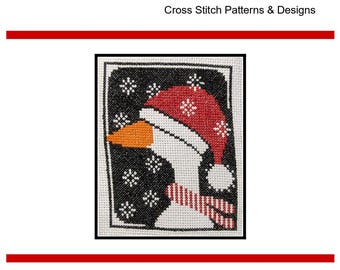 PDF Emailed Cross Stitch Pattern A Silly (Christmas) Goose winter funny kids decor whimsical fun animal Holiday needlework Embroidery 380