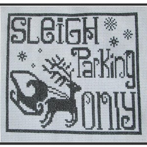 Cross Stitch Pattern Christmas Sleigh Parking PDF emailed needlework embroidery reindeer santa 170 image 2
