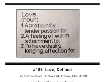 Cross Stitch pattern PDF emailed Love Defined Valentine Wedding embroidery needlework 189