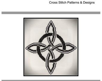 Cross Stitch Pattern PDF emailed Witches Knot Wicca Pagan Wiccan Witch Protection elements alter spell magic Decor needlework embroidery 363