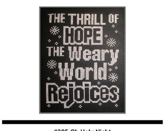 Cross Stitch pattern PDF emailed Christmas Carol song a Oh Holy Night decor embroidery embroidery needlework holiday 205