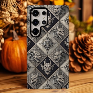 Spooky Samsung Galaxy Case, Creepy Devil Phone Case, Scary iPhone Cover, Evil Demon Cell Protector, Gothic Horror Tough Phone Cover