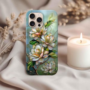 Floral Phone Case: Magnolia Design - Tough Hard Shell Cover