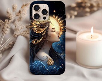Phone Case: Sun Moon Stars - Celestial Goddess, Boho Vibes